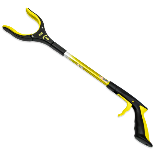21-inch yellow grabber reacher with rotating gripper