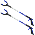 Two blue grabber reachers with rotating heads